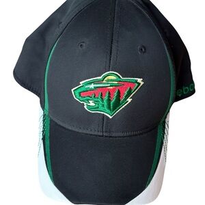 MInnesota MN Wild Hat Reebok NHL Strapback Hockey Size L/XL Black NWOT